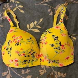 Cacique Yellow Floral Bra 36 DDD 🌻